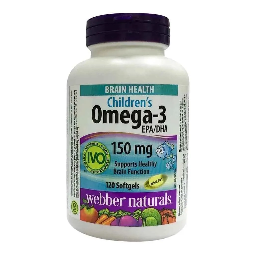 Webber Naturals Children’s Omega 3 150mg Softgels, Pack Of 120’s
