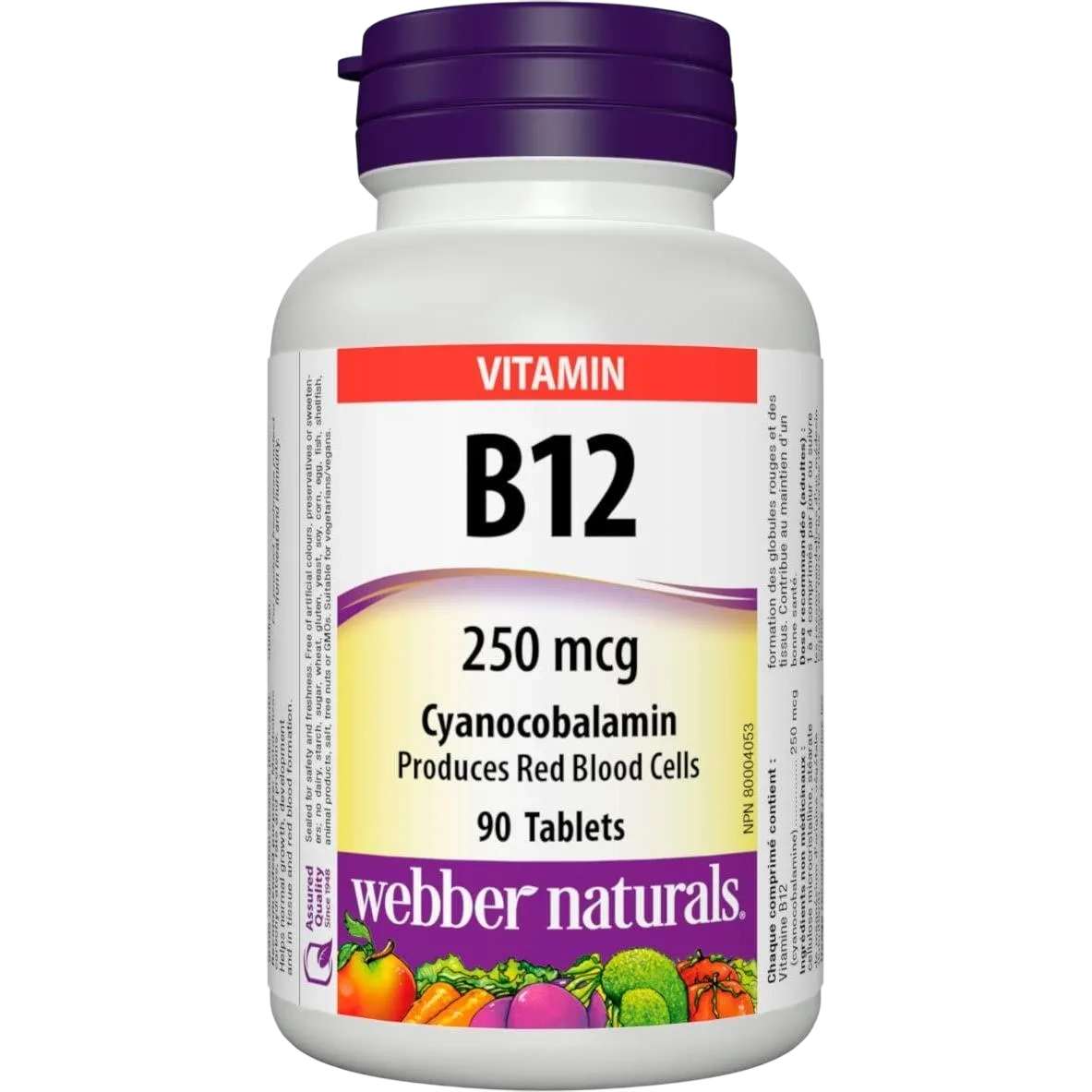 Webber Vitamin B12 250mg 90 Tablets