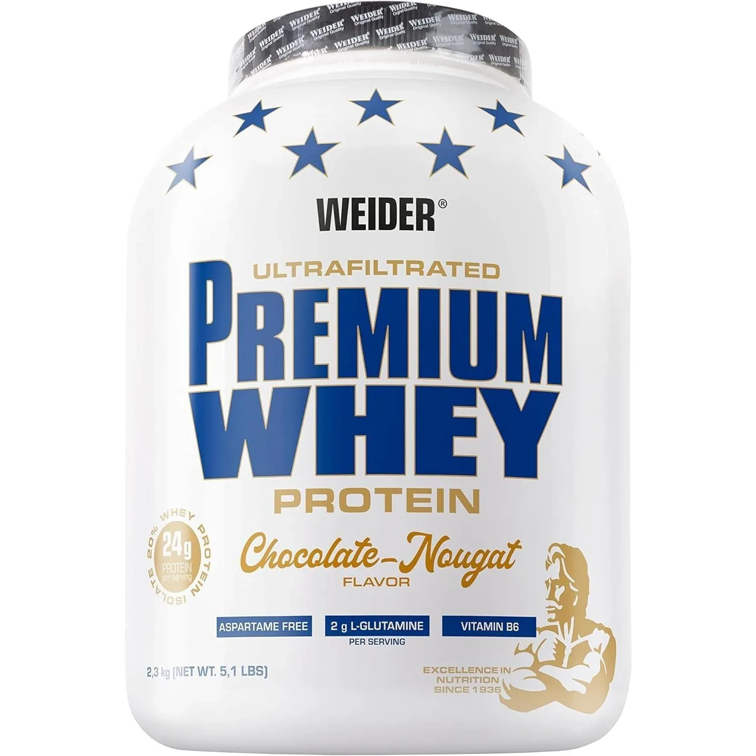 Weider Premium Whey Protein Powder Chocolate Nougat 2.3kg