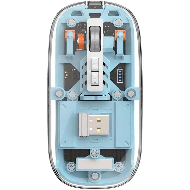 WiWU Crystal Transparent Magnetic Wireless Mouse Blue ‎wm105bl
