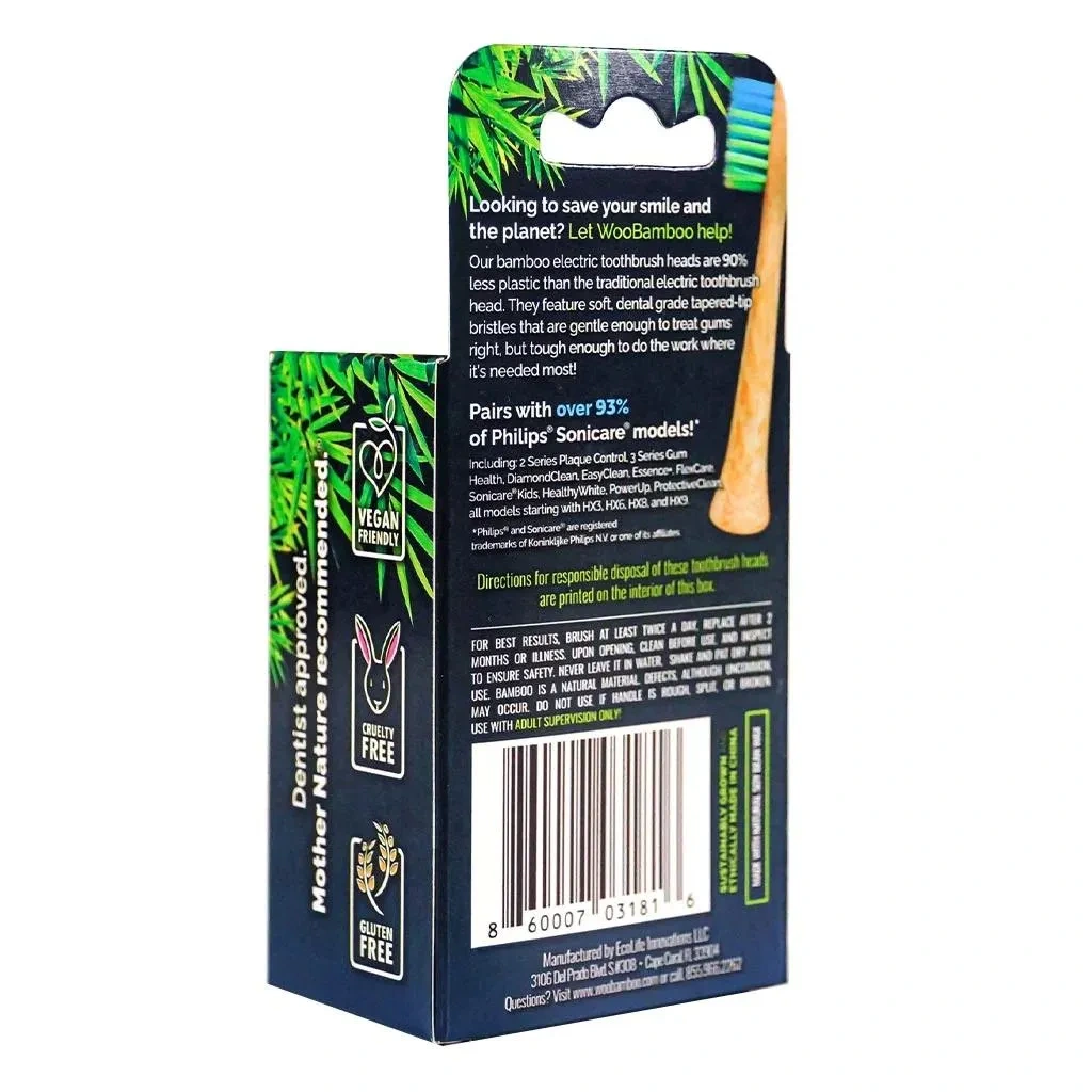 Woobamboo Sustainable Bamboo Electric Toothbrush Head 6's