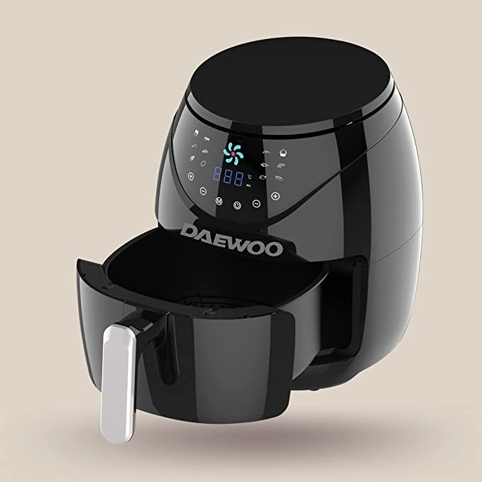 Daewoo 4 Liter Digital Air Fryer with Rapid Air Circulation Technology 1500W Korean Technology DAF8020 Black - 2 Years Warranty