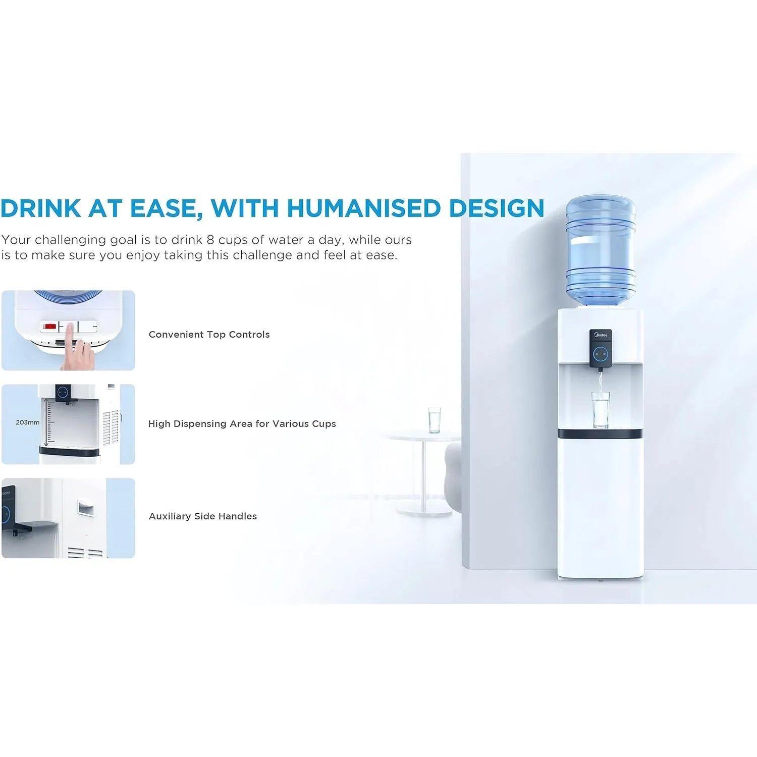 Midea Water Dispenser With Bottom Fridge YL2037SB