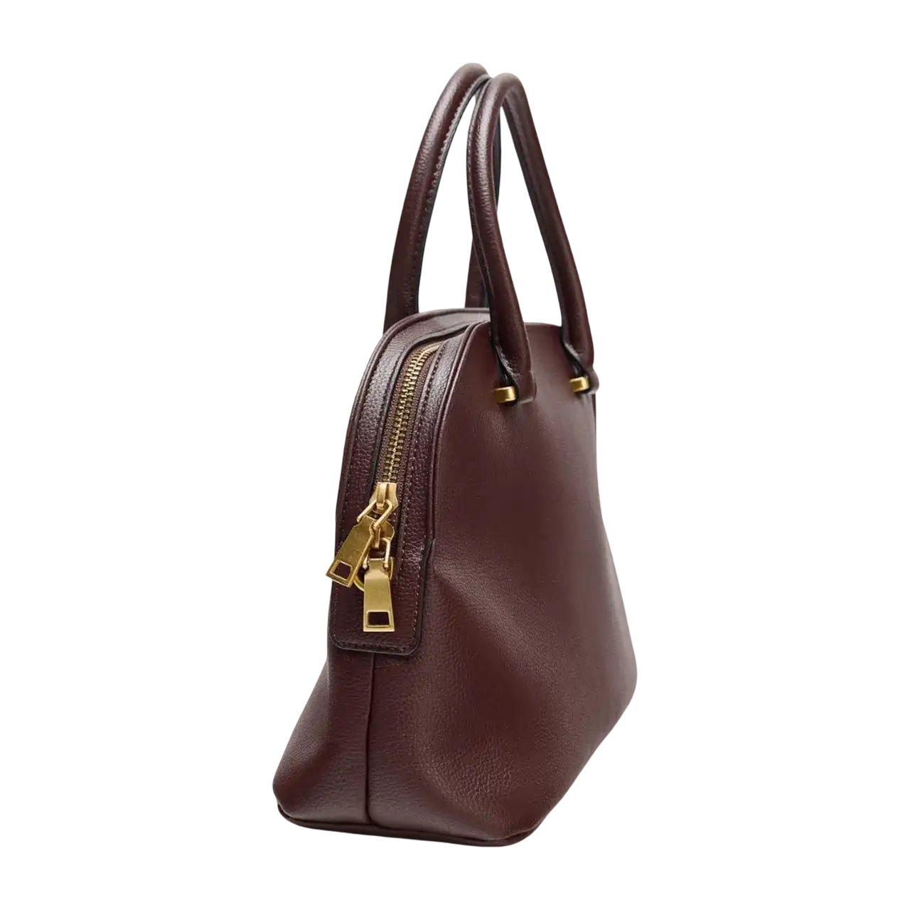 Zara City Bag With Double Handle Burgundy Red 6464-610-624