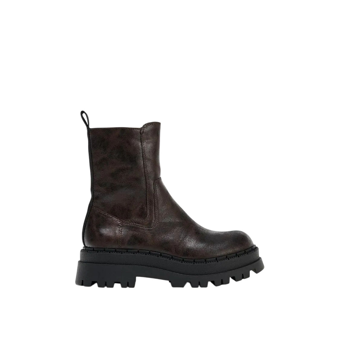 Zara Distressed-effect Platform Ankle Boots Brown 3870-610-700 Size 38